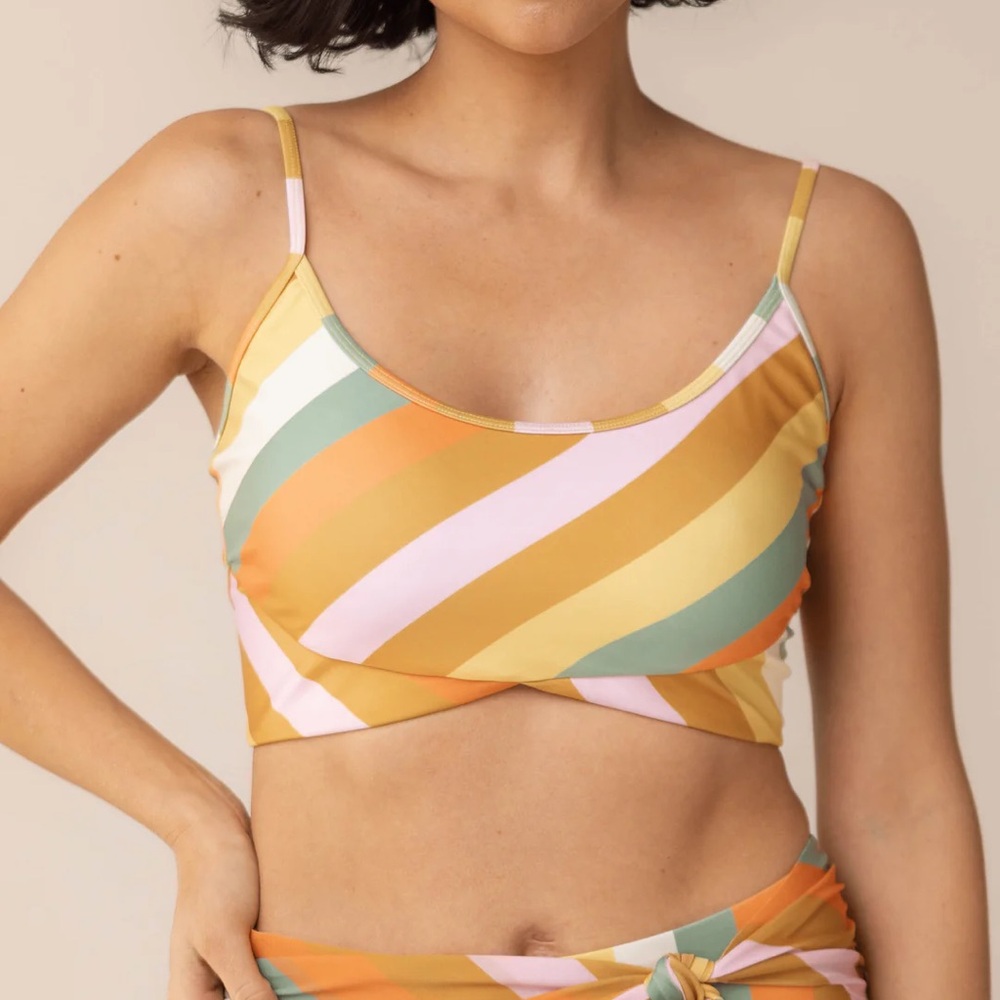 NWT Nani Swim Bikini - Surf Stripe - Tone Crop and Tied Up Bottom - Picture 2 of 9
